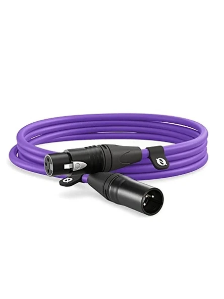 Premium XLR Kablo - 3 m Uzunluk, Mor Renk ürün görseli 1