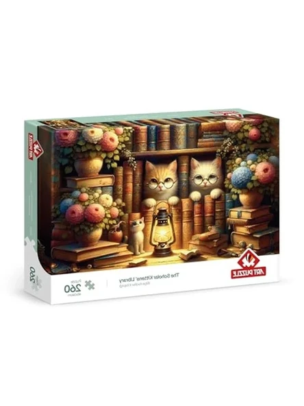 Bilge Kediler Temalı 260 Parça Puzzle - Sanat Eseri ürün görseli 1