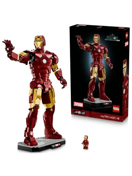 Yetişkinler için 1297 Parça Zırhlı Iron Man Minifigürü ile Model Yapım Seti ürün görseli 1
