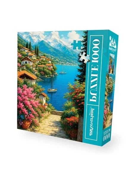Mountain Lake Village Temalı 1000 Parça Puzzle ürün görseli 1