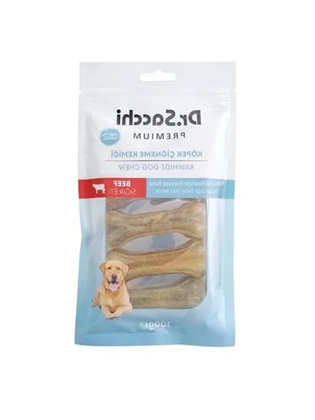 Dr. Premium Sığır Etli Doğal Sığır Derisi Press Kemik Tahılsız Köpek Ödülü 3" 20-25 Gr 5'li ürün görseli 1