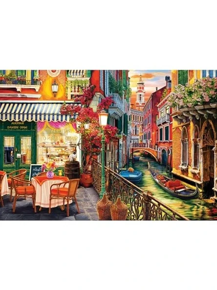 Venetian Cafe Temalı 2000 Parça Büyüleyici Puzzle Seti, Zihin Geliştirici Aktivite ürün görseli 1