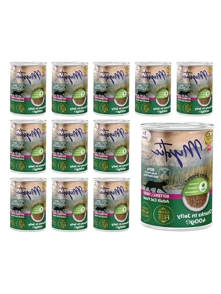 400 Gr x 12 Adet Biftekli ve Jöleli Konserve Kedi Maması ürün görseli 1