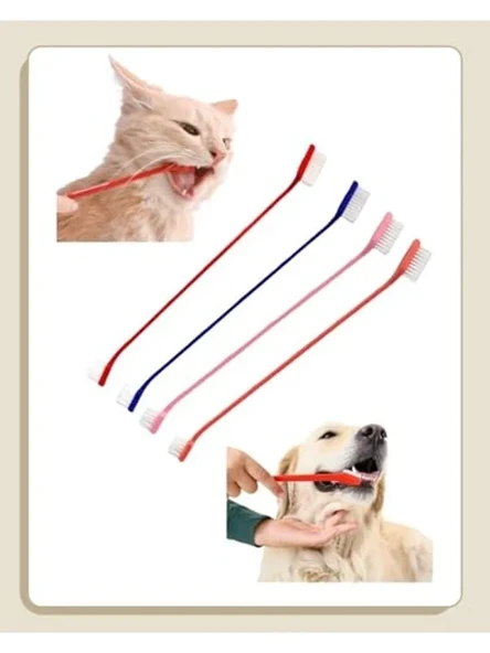 Köpekler ve Kediler İçin Yumuşak Diş Fırçası, 4'lü Paket ürün görseli 1