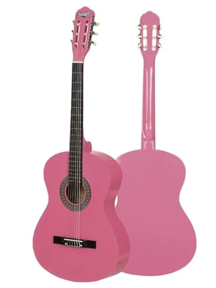 Pembe Renkli Klasik Gitar Seti, Yetişkinler İçin 4/4 Boy ürün görseli 1