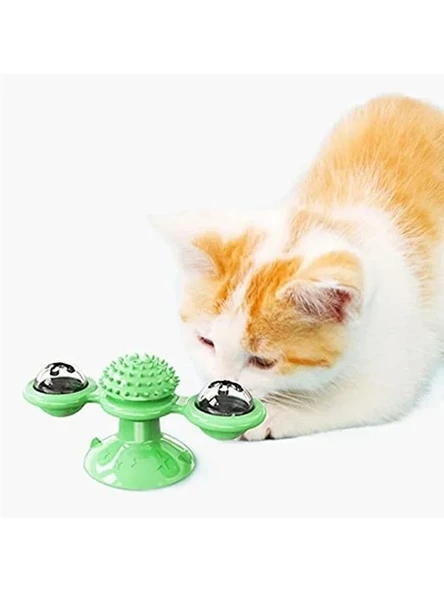 Vantuzlu İnteraktif Kedi Oyuncağı - Dönen Fırıldak Tasarım ürün görseli 1