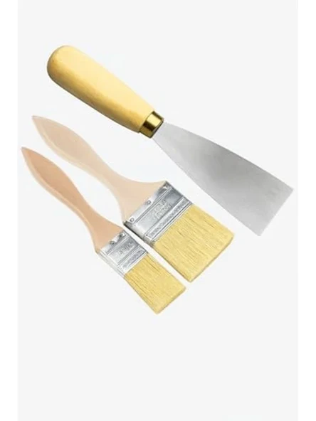 3 Parça Kestirme Fırça ve Spatula Seti, El Aletleri için Uygun ürün görseli 1