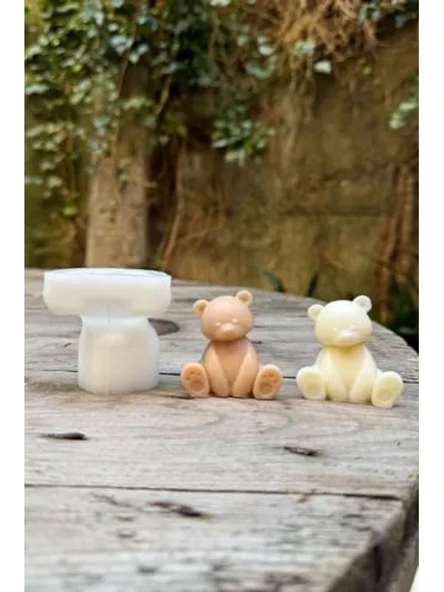 Mini Tekli Silikon Mum Kalıbı, Teddy Bear Temalı Yaratıcı El Sanatları için ürün görseli 1