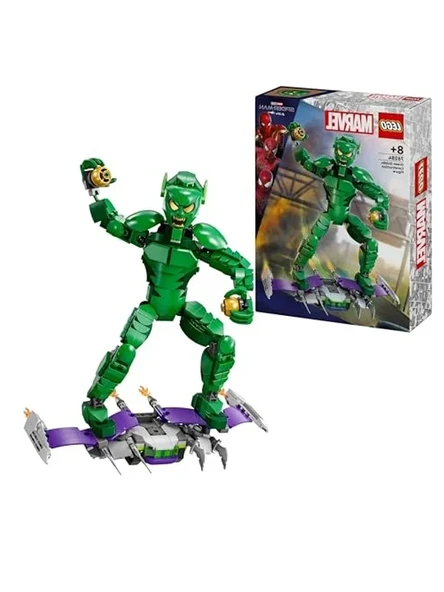 LEGO Marvel Green Goblin Yapım Figürü 76284 – 8 Yaş ve Üzeri Çocuklar için Süper Kahraman Hediyesi Fikri, 2 Bal Kabağı Bombası Dahil Orijinal Aksesuarlar İçeren Yaratıcı Oyuncak Yapım Seti (471 Parça) ürün görseli 1