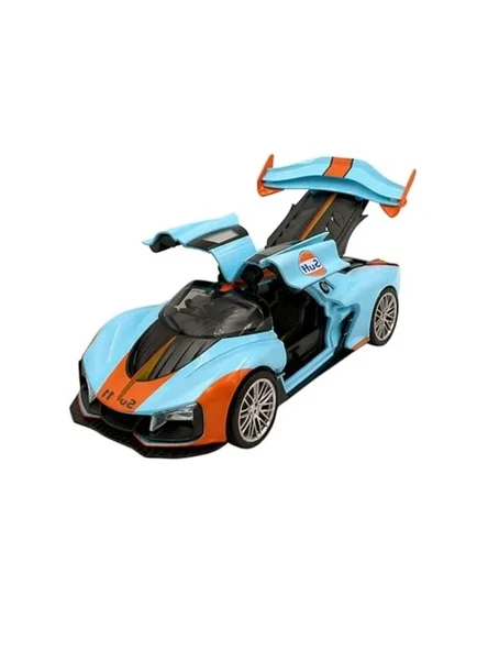1:24 Ölçek Metal Spor Araba Modeli, Işıklı ve Sesli Özellikte ürün görseli 1