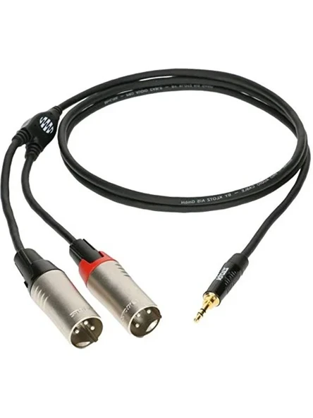 3m Mini TRS Jack - 2x XLR Erkek Kablo ile Ses Bağlantısı ürün görseli 1