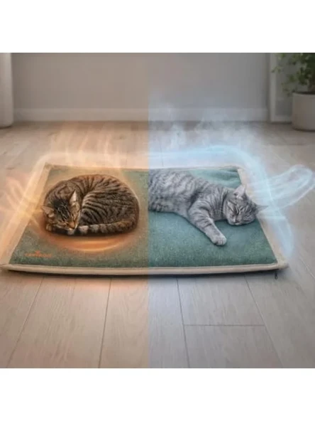 60x40 cm Kaymaz Kedi Yatağı, Serinletici Termo Jel ile ürün görseli 1