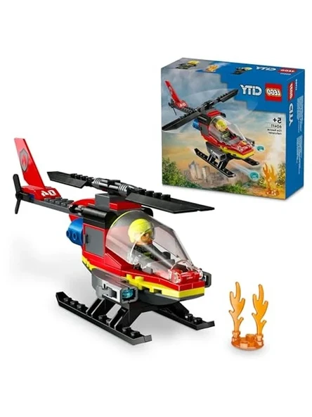 5 Yaş ve Üzeri Çocuklar için 85 Parça Pilot Minifigürü ile İtfaiye Helikopteri Seti ürün görseli 1