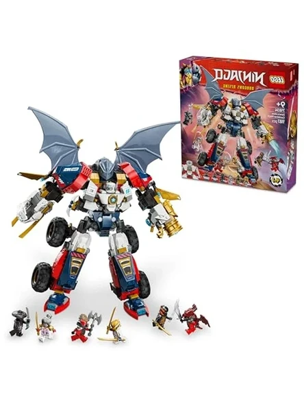 LEGO NINJAGO Zane’in Ultra Kombo Mech’i 71834-9 Yaş ve Üzeri Çocuklar için Araba, Jet ve Ejderha İçeren 4’ü 1 Arada Oyuncak Yapım Seti, Doğum Günü Hediyesi (1187 Parça) ürün görseli 1