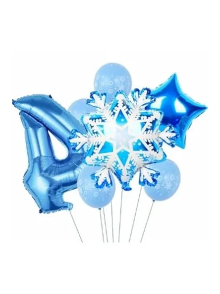 4 Yaş ve Üzeri için Kar Tanesi Temalı Doğum Günü Balon Seti ürün görseli 1