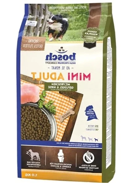 Bosch HPC Mini Yetişkin Taze Kümes Hayvanları ve Darı | Küçük Irk Yetişkin Köpekler için Kuru Köpek Maması (15 kg'a kadar) | 1 x 3 kg ürün görseli 1