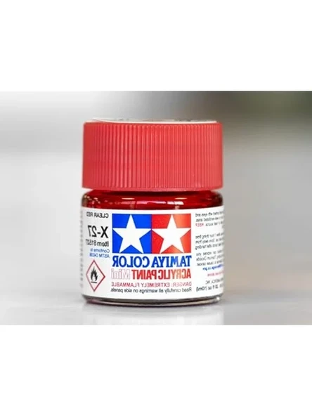 X-27 Clear Red Parlak Akrilik Boya (10 Ml) - Resim 3