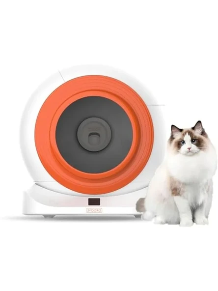 Groove Q-Clean WiFi Otomatik Akıllı Kedi Tuvaleti Turuncu Yeni Versiyon (Turuncu) ürün görseli 1
