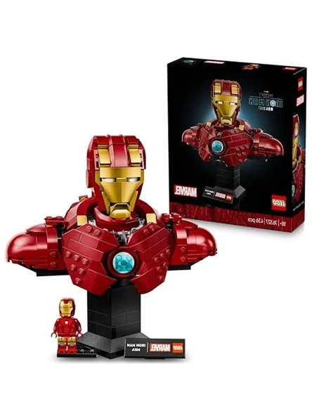 LEGO | Marvel Iron Man MK4 Büstü 76327, Yetişkin Kadınlar ve Erkekler için Baskılı Bir İsim Levhası ve Çıkarılabilir Iron Man Minifigürü İçeren Koleksiyonluk Model Yapım Seti, Hediye Fikri (436 Parça) ürün görseli 1