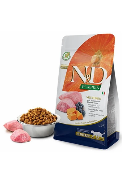 N&D PUMPKİN CAT LAMB & BLUEBERRY NEUTERED ADULT 1,5KG ürün görseli 1