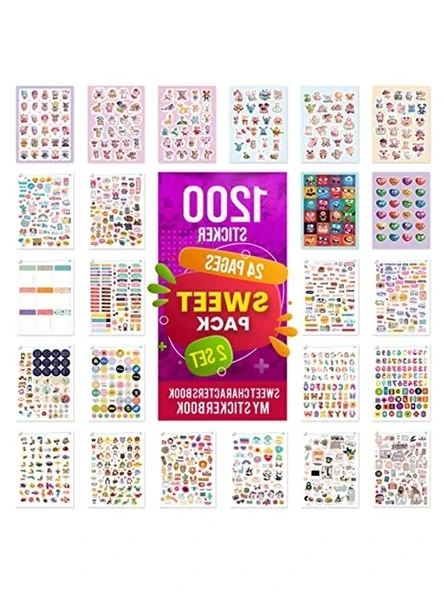 Sweet Sticker Set: 1200 Adet Çıkartma ile Yaratıcı Projeler İçin ürün görseli 1