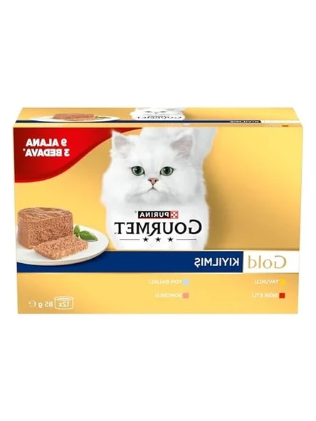 85 gr Kıyılmış Tavuk Etli Yaş Kedi Maması, Multipack 12 Al 9 Öde ürün görseli 1