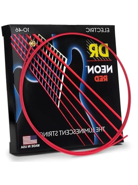 DR String NRE-10 Neon Kırmızı Tel E-Gitar NRE10 için ürün görseli 1