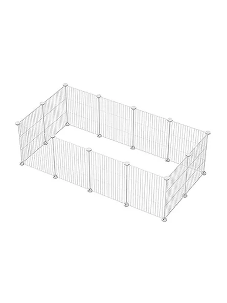 12 Panel Beyaz Metal Kedi Köpek Kuş Evi Oyun Parkı ürün görseli 1