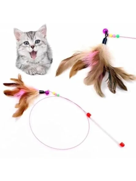 Elastik ve Dayanıklı Kedi Oltası, 90 cm Uzunlukta Eğlenceli Oyuncak ürün görseli 1