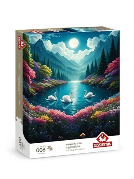 Ay Işığında Kuğular Gölü Temalı 500 Parça Puzzle ürün görseli 1