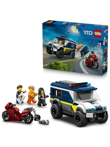 Polis Nakliye Aracı ve Minifigürle Yaratıcı Oyuncak Seti (198 Parça) ürün görseli 1
