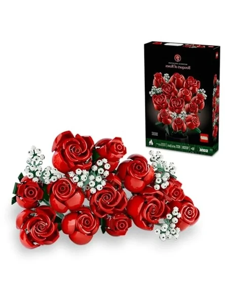 LEGO Icons Gül Buketi 10328 - Yetişkinler için Dekoratif, Koleksiyonluk ve Sergilenebilir Yaratıcı Çiçek Model Yapım Seti, Doğum Günü Hediyesi Fikri (822 Parça) ürün görseli 1