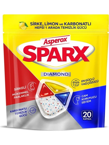 Asperox Sparx Diamond Bulaşık Kapsülü 20'li ürün görseli 1