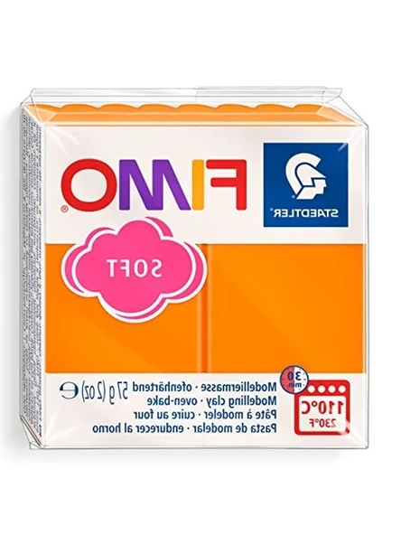 57 gr Mandalina Renkli Fimo Soft Modelleme Kili, Yaratıcı El Sanatları İçin ürün görseli 1