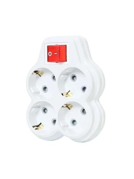Dörtlü Topraklı Priz, Çocuk Korumalı Tasarım, 16A 250 Volt Kapasite ürün görseli 1