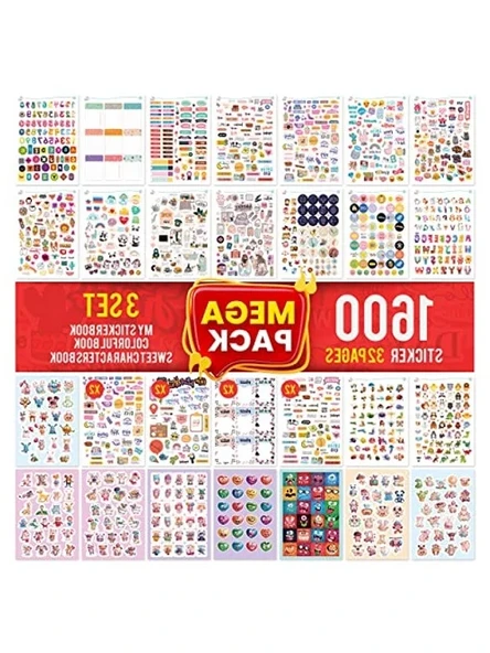 Mega Sticker Seti, Scrapbook ve Günlük Dekorasyon için 1600 Adet ürün görseli 1