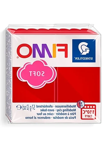Fimo 8020-2P Fimo Soft Modelleme Kili 57 gr. Noel Kırmızı ürün görseli 1