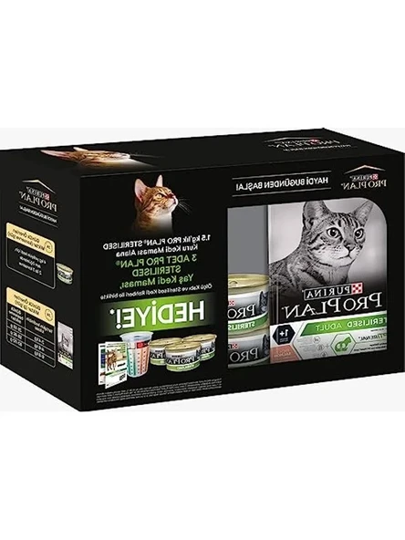 Pro Plan Sterilised Somonlu Kuru Kedi Maması 1.5 kg +3 Pouch Hediye ürün görseli 1