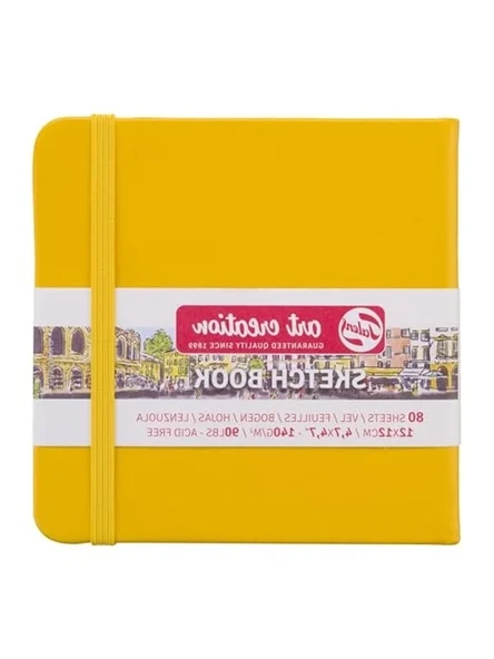 80 Yapraklı Altın Sarısı Eskiz Defteri: 12x12 cm Boyutunda ürün görseli 1