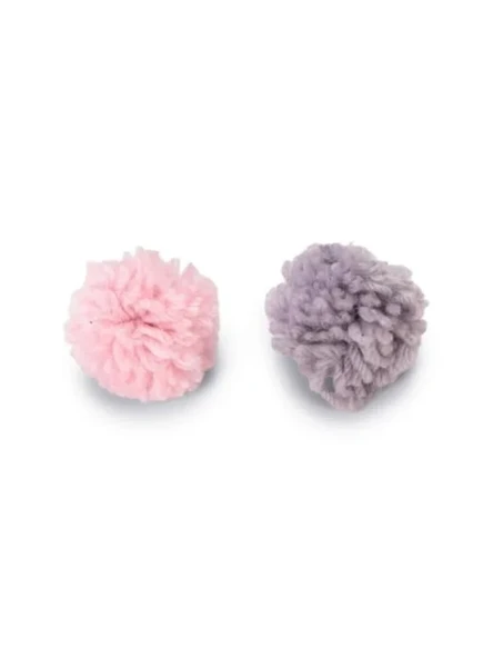 Yün kedi oyuncağı, pembe ve gri, 2 adet, 4 cm boyut ürün görseli 1