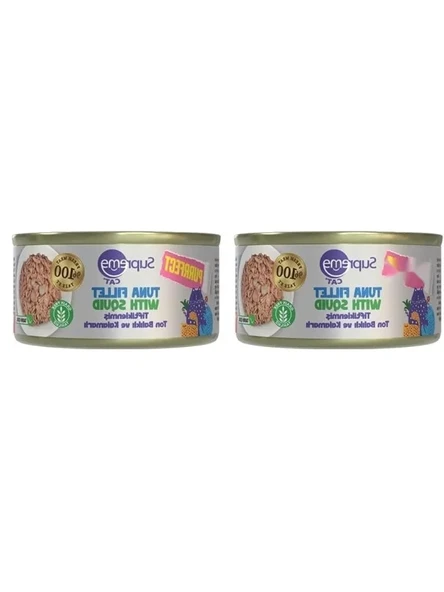 Tiftiklenmiş Ton Balıklı ve Kalamarlı Konserve Kedi Maması, 70 gr (2'li Paket) ürün görseli 1