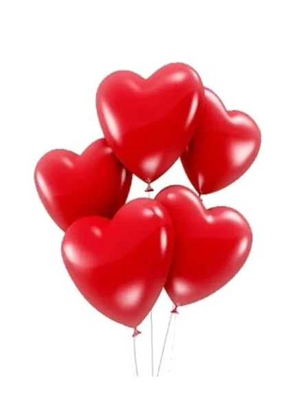 30 cm Boyutunda 50 Adet Kırmızı Kalp Balon Seti ürün görseli 1