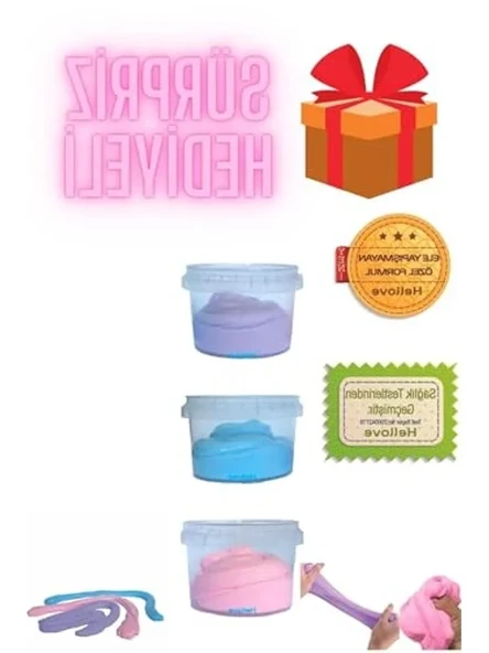 3'lü Slime Seti: Eğlenceli Pofuduk Slaym ve Süpriz Hediyelerle Dolup Taşan Oyun Jeli ürün görseli 1