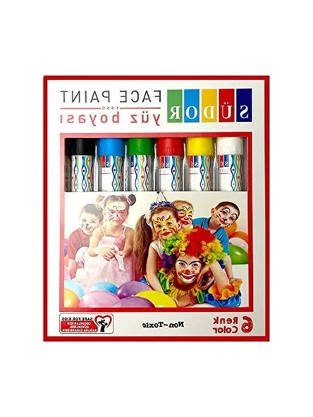 6 Renk Yüz Boyası Seti: Eğlenceli Sanat Aktiviteleri için ürün görseli 1