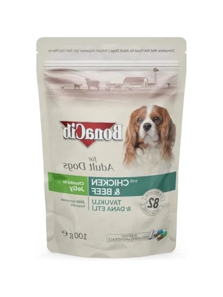 Jöleli Tavuklu-Dana Etli Yaş Mama, 100 Gr X 12 Adet Paket ürün görseli 1