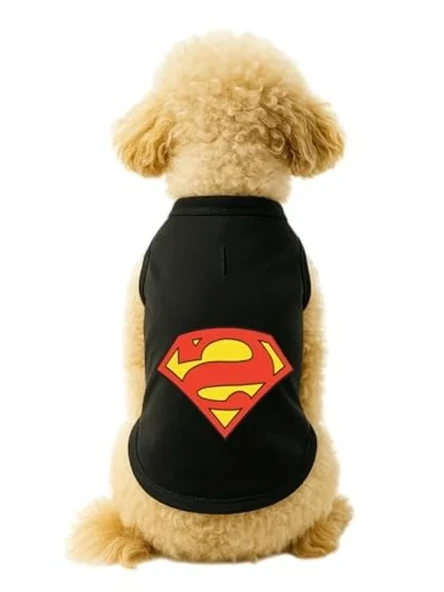 Siyah Superman Atlet Kedi ve Köpek Kıyafeti, S Beden ürün görseli 1
