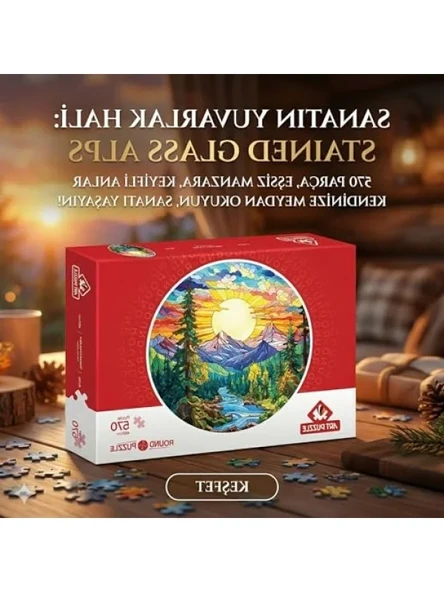 570 Parça Yuvarlak Camdan Alpler Puzzle - Resim 3