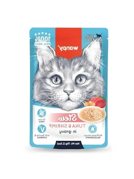 Ton Balıklı ve Karidesli Yaş Kedi Maması, 70 Gr x 10 Adet ürün görseli 1