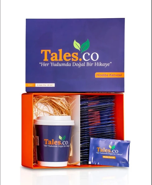Tales.co Hindiba Kahvesi Doğal, Kafeinsiz, Pratik İçim Özel Bardak Hediyeli Premium Set ürün görseli 1