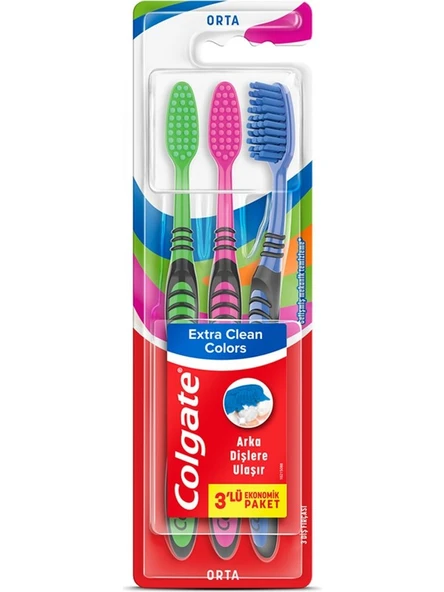 Colgate Extra Clean Colors Diş Fırçası 2+1 ürün görseli 1